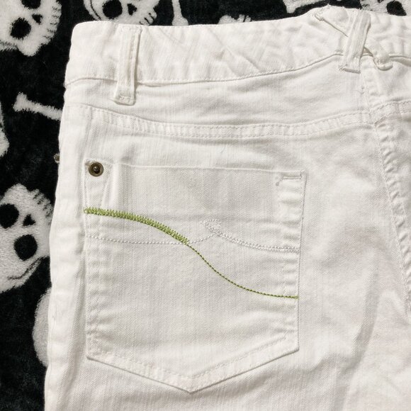 JESSICA Off-white denim walking shorts ~ SMALL MEDIUM cotton bermuda jean shorts - Picture 10 of 11